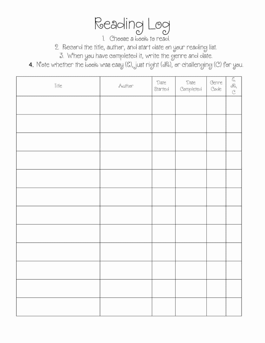 Teachers Record Book Template Unique 47 Printable Reading Log Templates for Kids Middle School