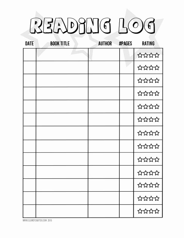 Teachers Record Book Template Unique Free Printable Reading Log Clumsy Crafter
