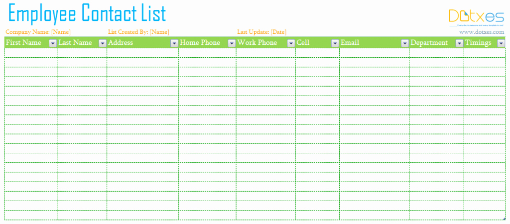 Telephone Directory Template Excel Beautiful Employee Contact List Template Dotxes
