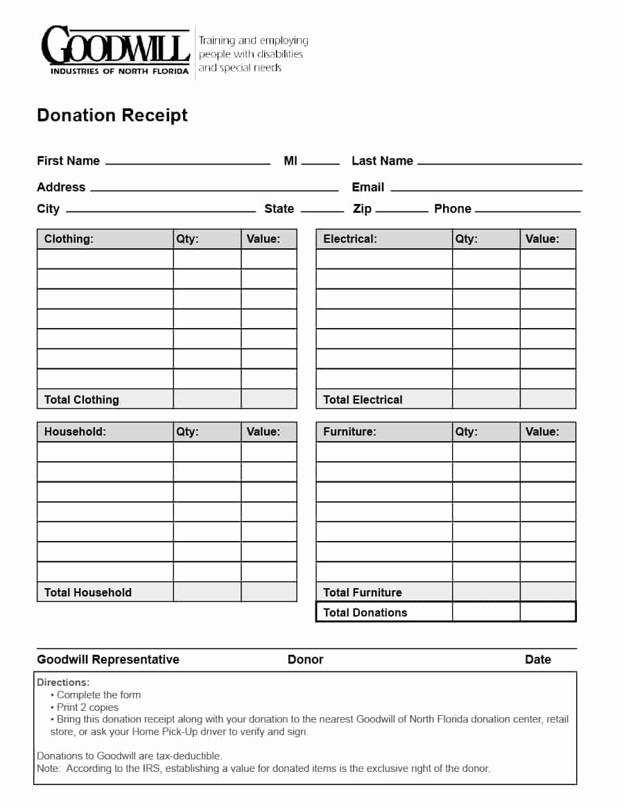 Template for A Receipt Luxury 40 Donation Receipt Templates &amp; Letters [goodwill Non Profit]