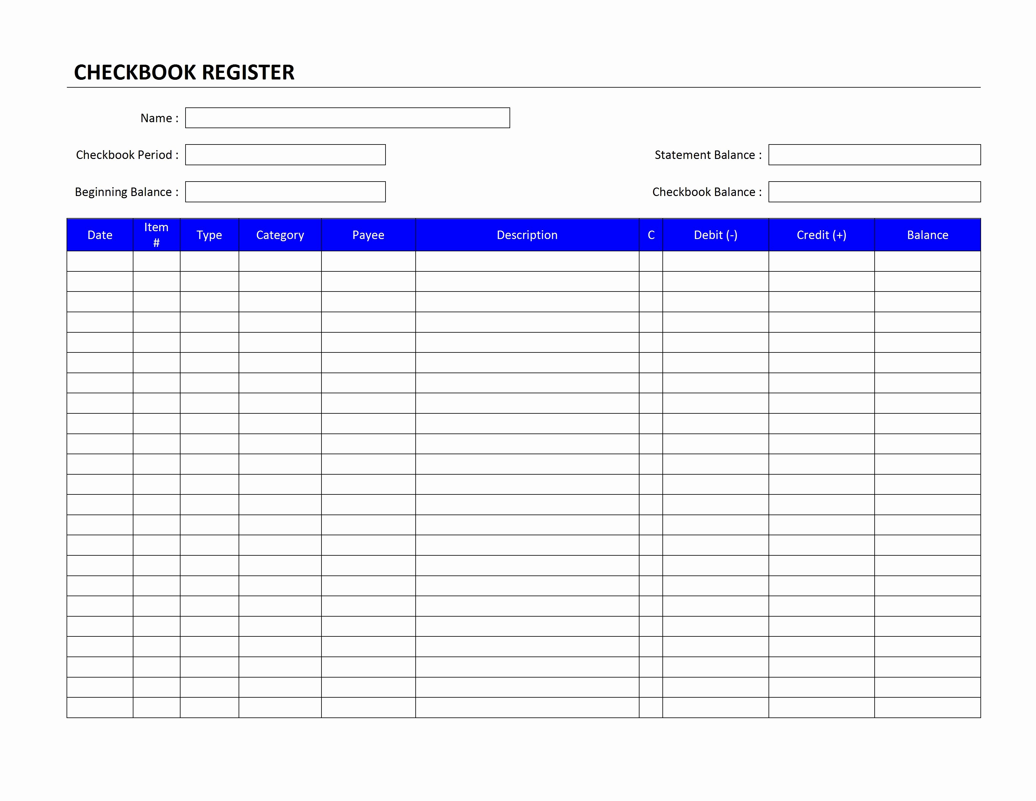 Template for Check Register Fresh Checkbook Register Template