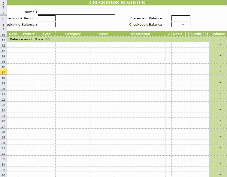 Template for Check Register Luxury Check Register Template Excel