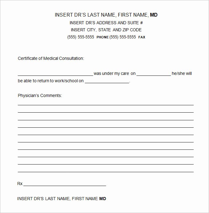 Template for Doctors Note Fresh 5 Doctor Excuse Templates Free Word Documents Download