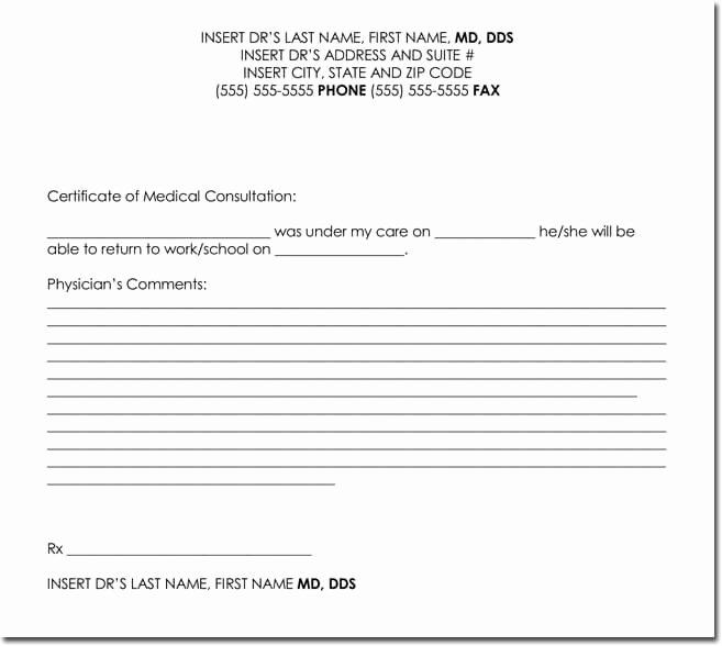 Template for Doctors Note New Doctor S Note Templates 28 Blank formats to Create