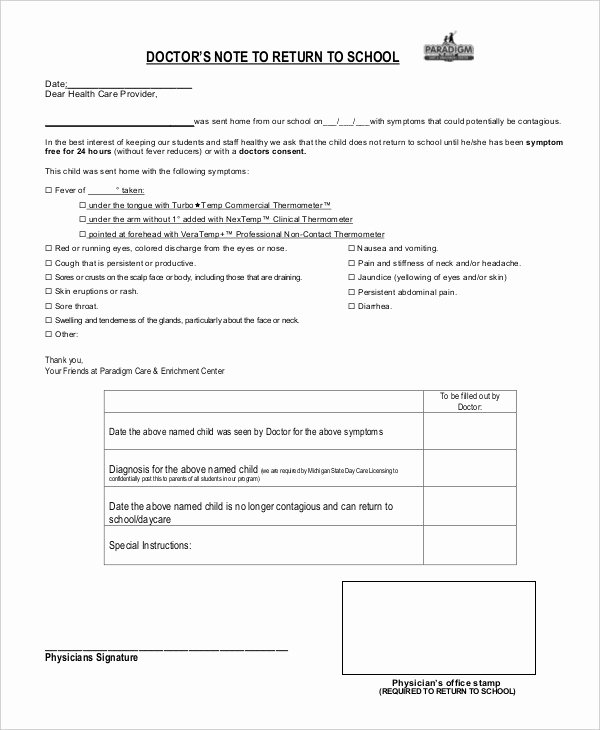Template for Doctors Note New Doctors Note Template 8 Free Word Pdf Documents