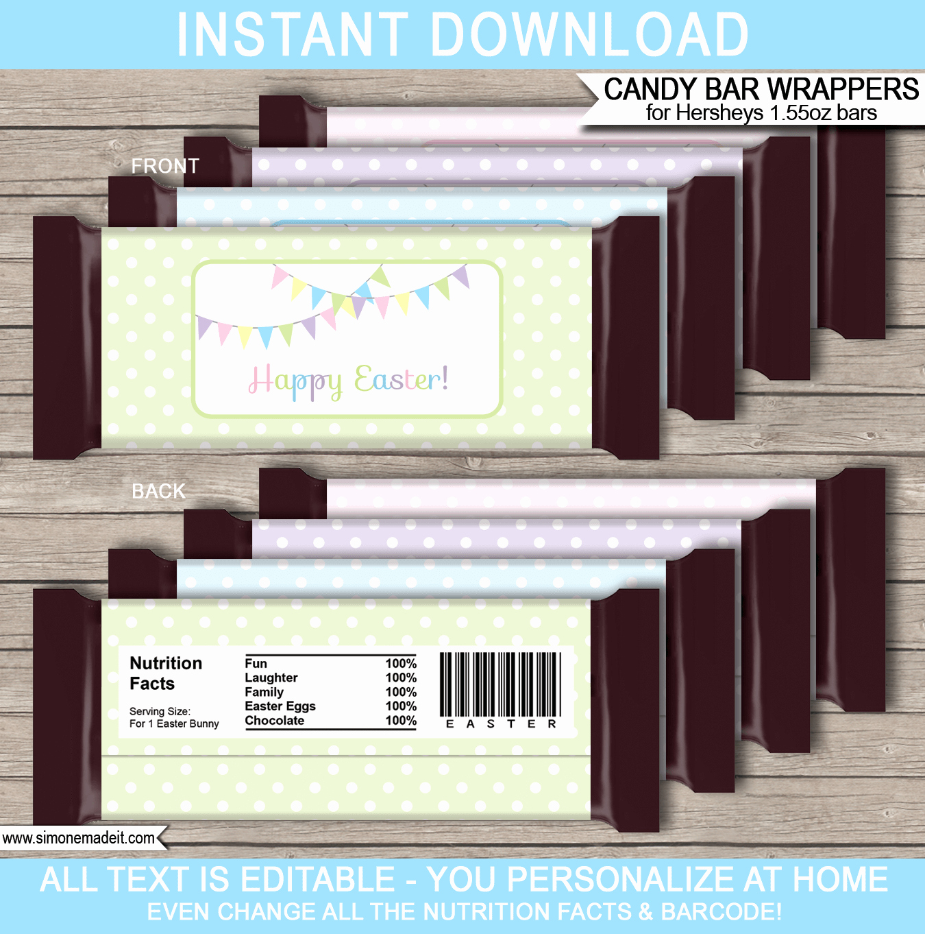 Template for Hershey Bar Wrapper Luxury Easter Hershey Candy Bar Wrappers