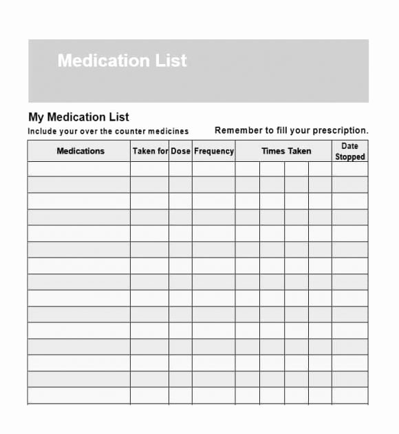 Template for Medication List Luxury 58 Medication List Templates for Any Patient [word Excel