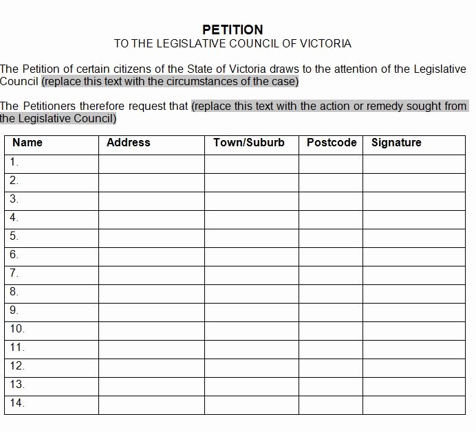 Template for Petition Signatures Awesome 30 Free Petition Templates How to Write Petition Guide