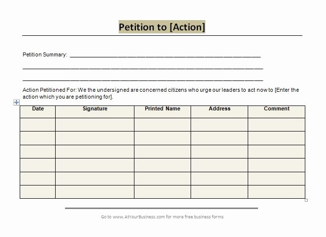 Template for Petition Signatures Beautiful 30 Petition Templates How to Write Petition Guide