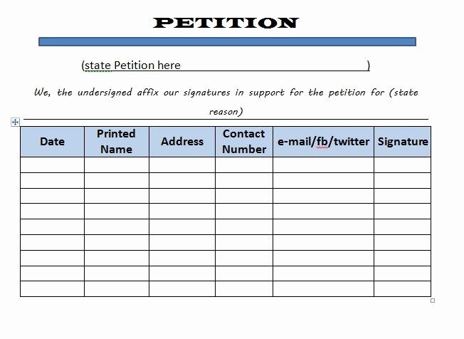 Template for Petition Signatures Beautiful 30 Petition Templates How to Write Petition Guide
