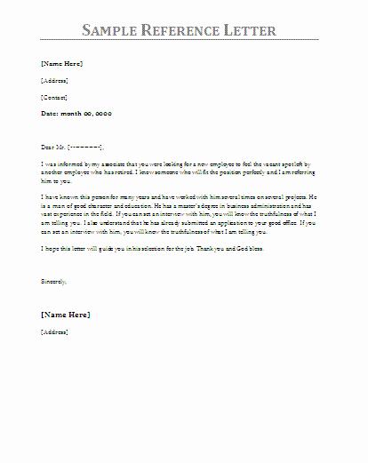Template Sample Letter Of Recommendation Unique 10 Reference Letter Samples