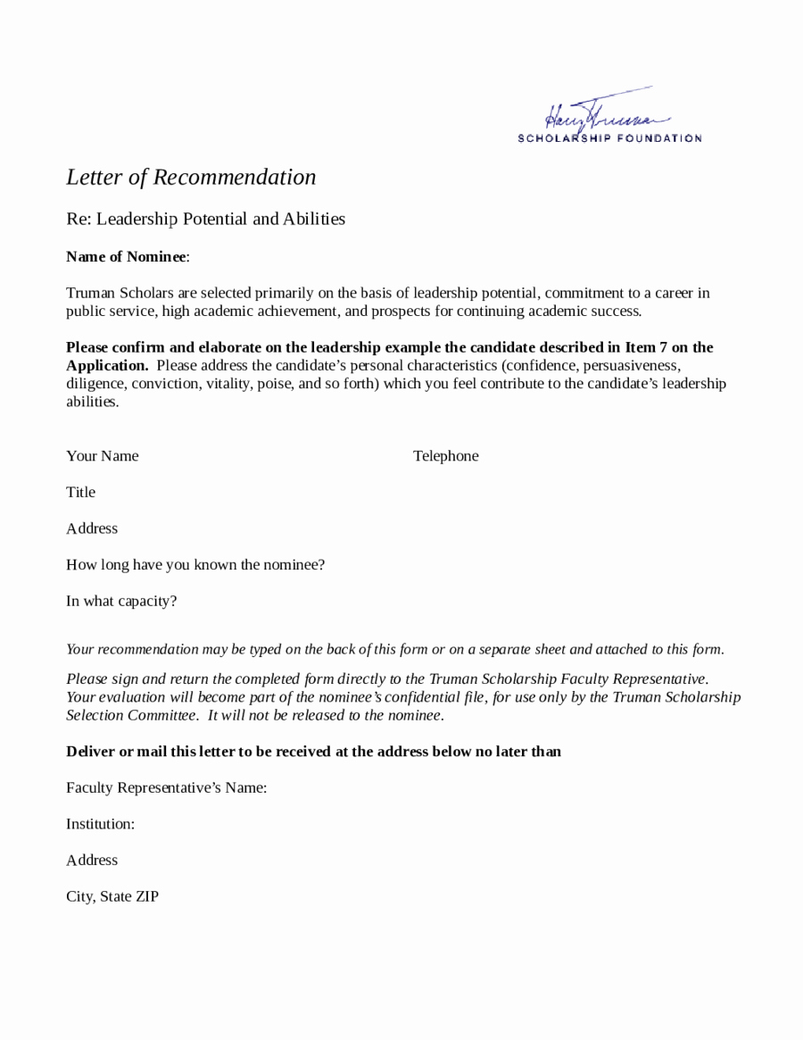 Template Sample Letter Of Recommendation Unique 2019 Letter Of Re Mendation Sample Fillable Printable