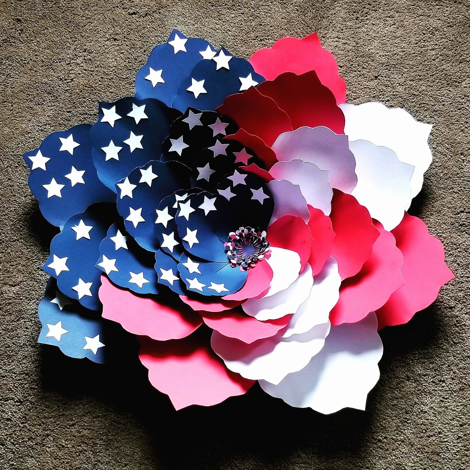 Templates for Paper Flowers Best Of Patriotic American Flag Paper Flower Step by Step with
