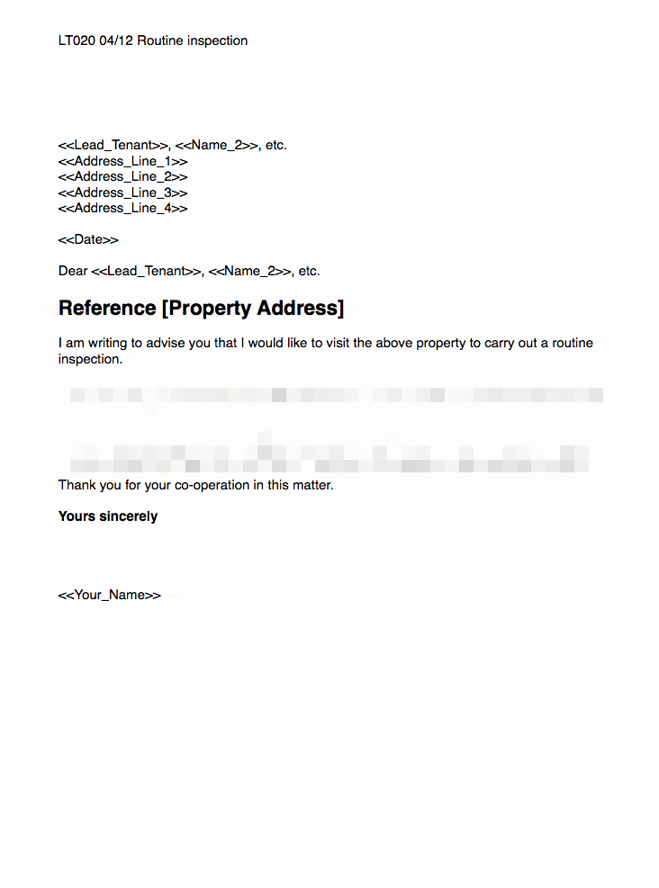 Tenant Letter to Landlord Inspirational Routine Inspection Template
