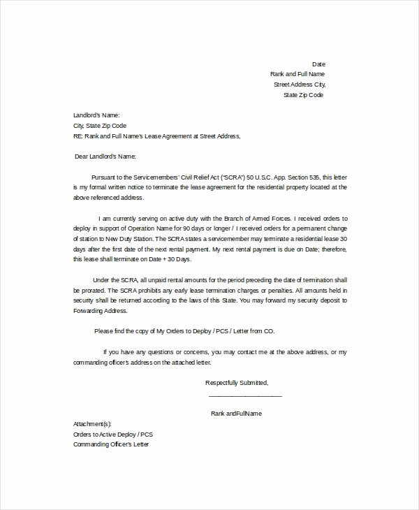 Terminating A Lease Letter New 13 Termination Letter Template Free Sample Example