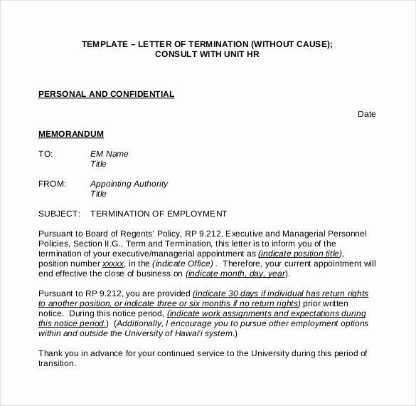 Termination for Cause Letter Beautiful 23 Free Termination Letter Templates Pdf Doc