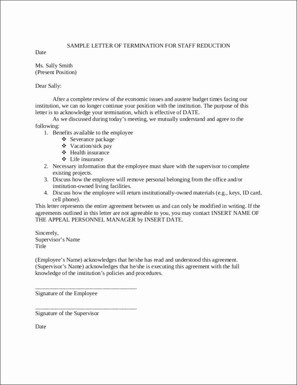 Termination Letter Sample Free Inspirational Free 39 Free Termination Letter Samples &amp; Templates In