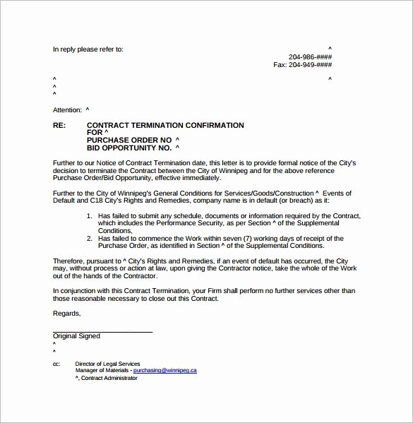 Termination Letter Sample Free Unique Letter Of Termination 7 Download Free Documents In Word