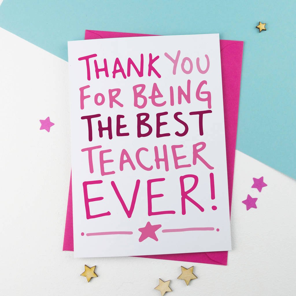 Thank You Card for Mentor Fresh Teacher Thank You Card by A is for Alphabet