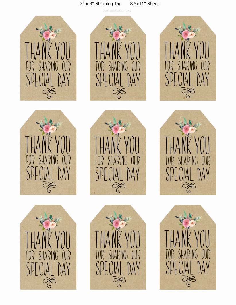 Thank You for Coming Tag Luxury Printable Wedding Favor Tags Thank You Printable Tags