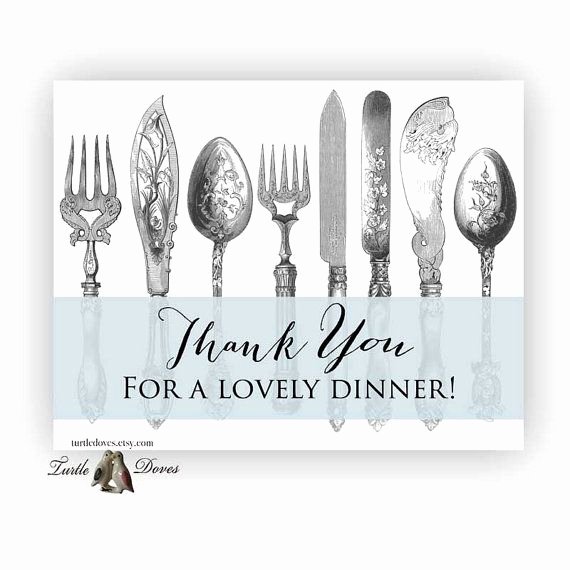 Thank You for Dinner New Flatware Dinner Thank You Design No 2 Thank You by