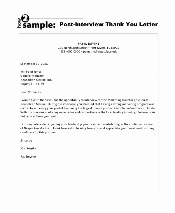 Thank You for Interview Sample Luxury 13 Sample Interview Thank You Letters Doc Pdf