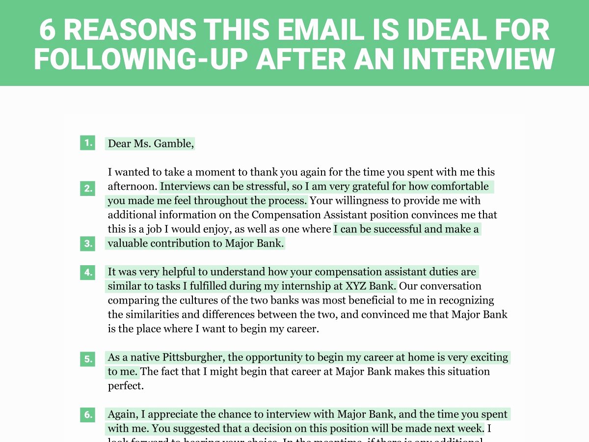 Thank You for Interview Sample Luxury the Perfect Interview Follow Up Letter Business Insider