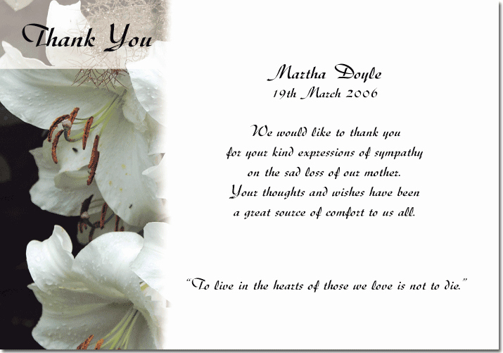 Thank You Letter for Funeral Best Of Memorial Cards and Uses