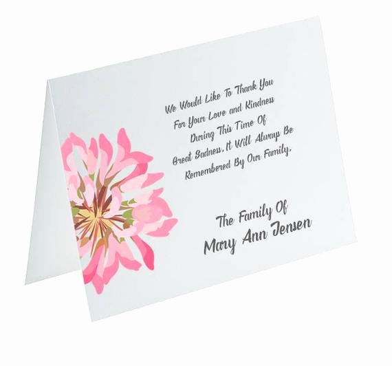 Thank You Letter for Funeral Luxury Funeral Thank You Cards Sympathy Acknowledgement Cards