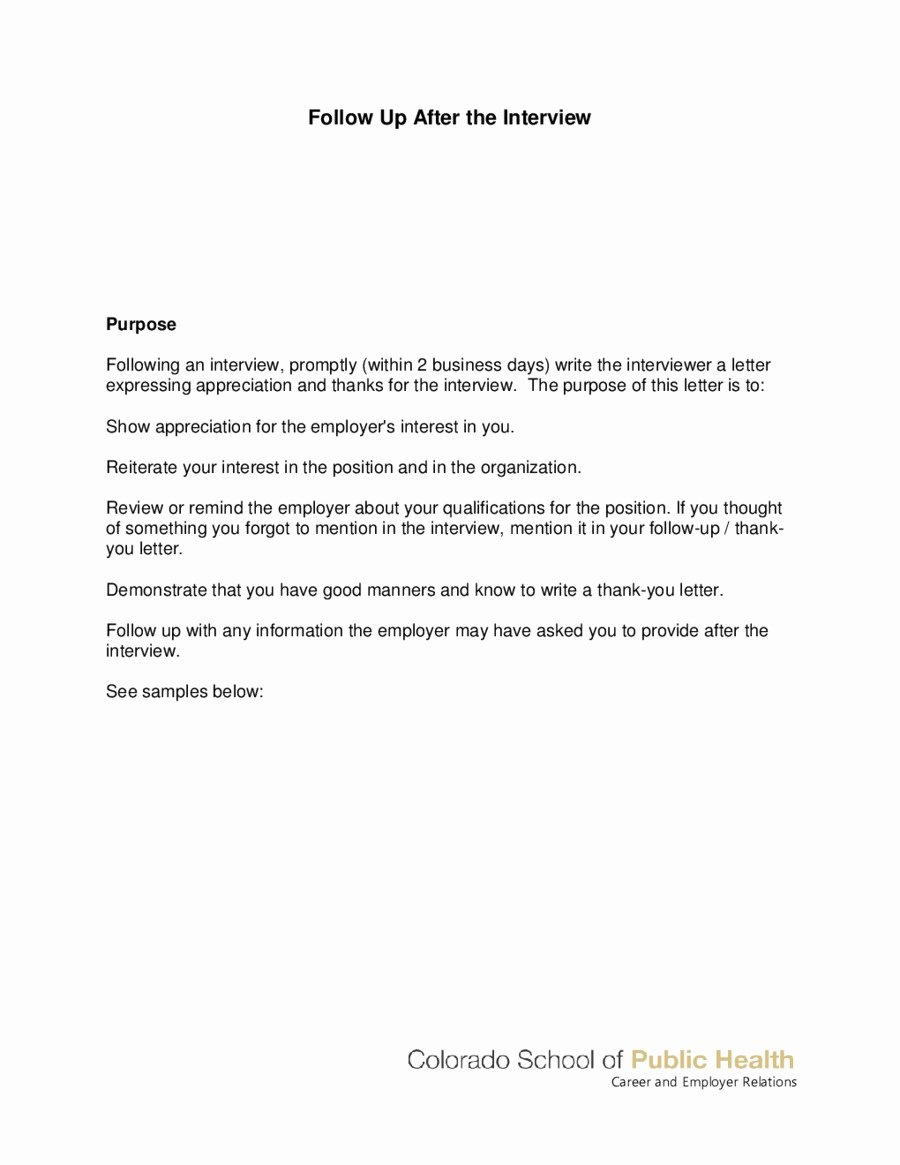 Thank You Letter to Employer Inspirational Follow Up Letter after Interview