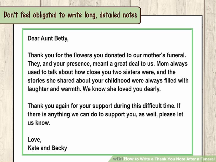 Write a Thank You Note After a Funeral