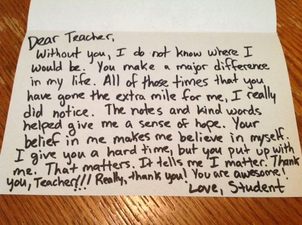 Thank You Note Teacher Beautiful A sincere Thank You Note is Usually the 1 Thing Teachers