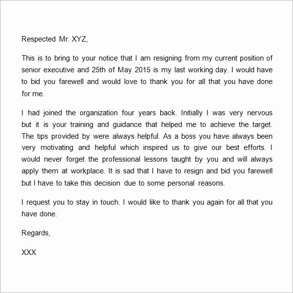 Thank You Note to Manager Inspirational Sample Thank You Letter to Boss 16 Free Documents