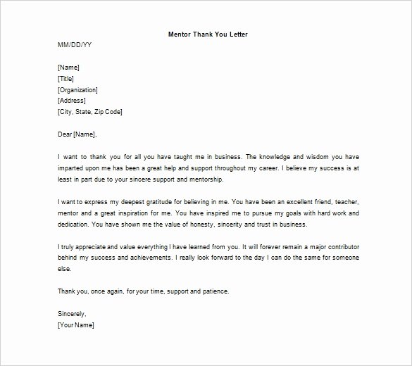 30 Thank You Note To Mentor Example Document Template