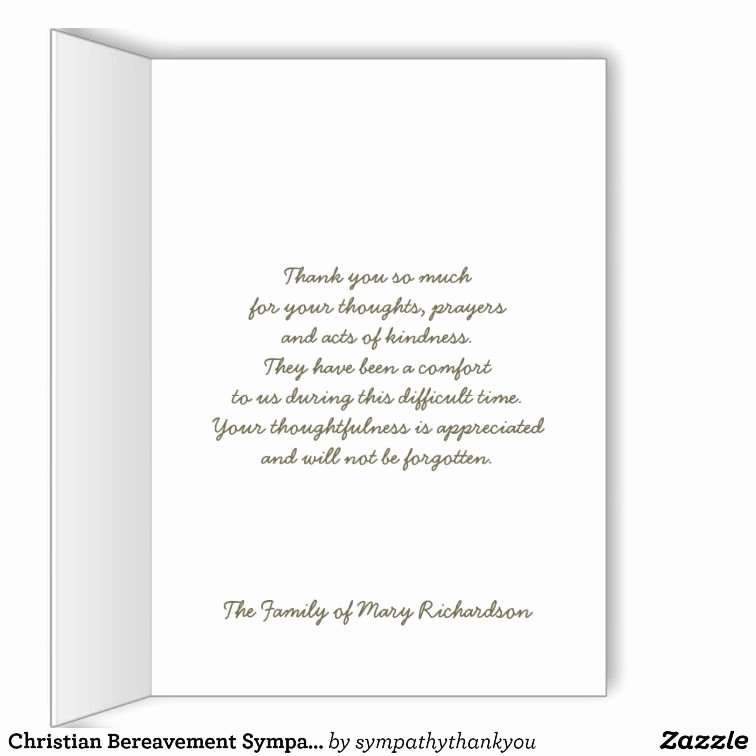 Thank You Notes for Deaths Beautiful Christian Bereavement Sympathy Thank You Card
