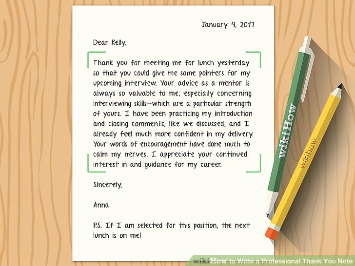 Write a Professional Thank You Note