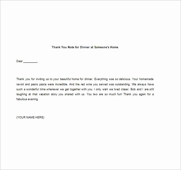 Thank You Notes for Lunch Unique Thank You Note for Dinner – 8 Free Word Excel Pdf