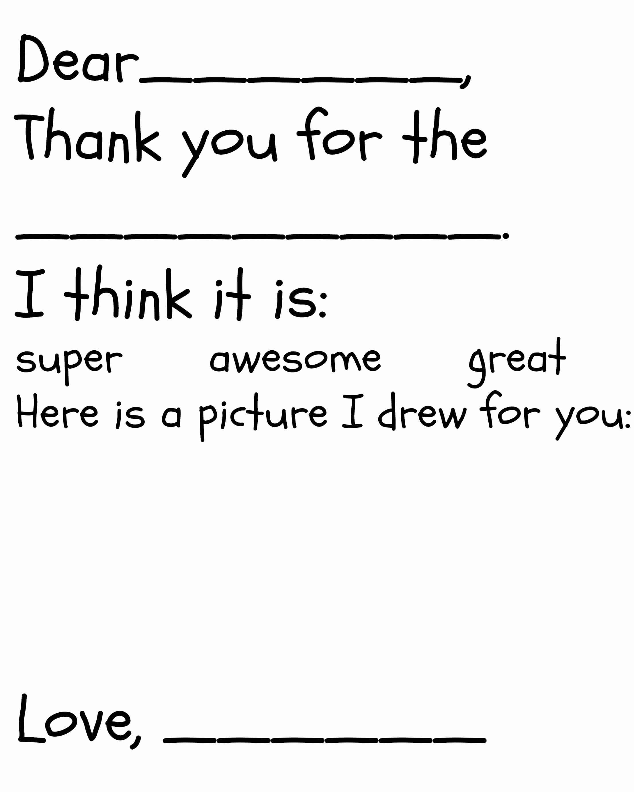 Thank You Template Free Inspirational Free Kid S Thank You Note Printables Worksheets