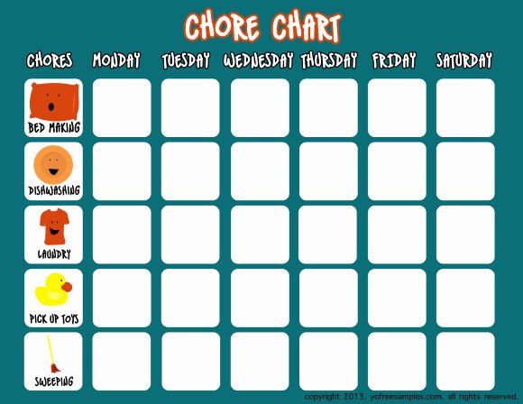 Toddler Chore Chart Template Luxury Kids Free Printable Chore Charts