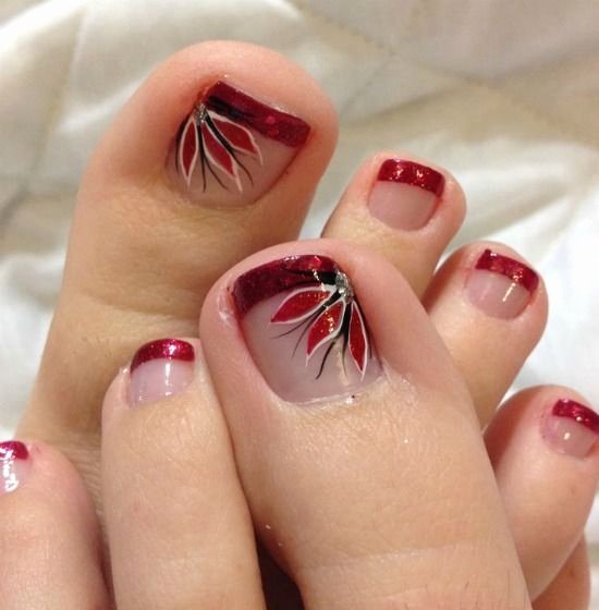 Toe Nail Design Pictures Best Of Glitter French Tip toe Nail Art Design