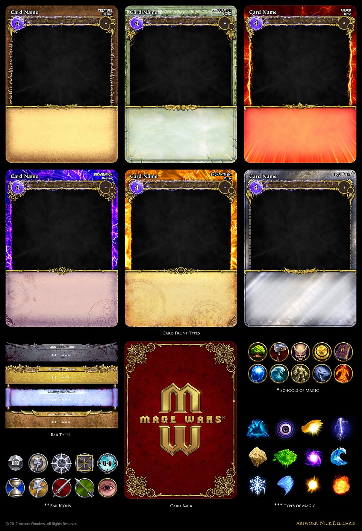 Trading Card Game Template New Mage Wars Card assets by Deligaris On Deviantart