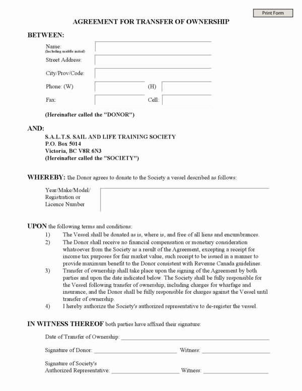 Transfer Of Ownership Template Lovely 16 Agreement Of Transfer Templates Pdf Word