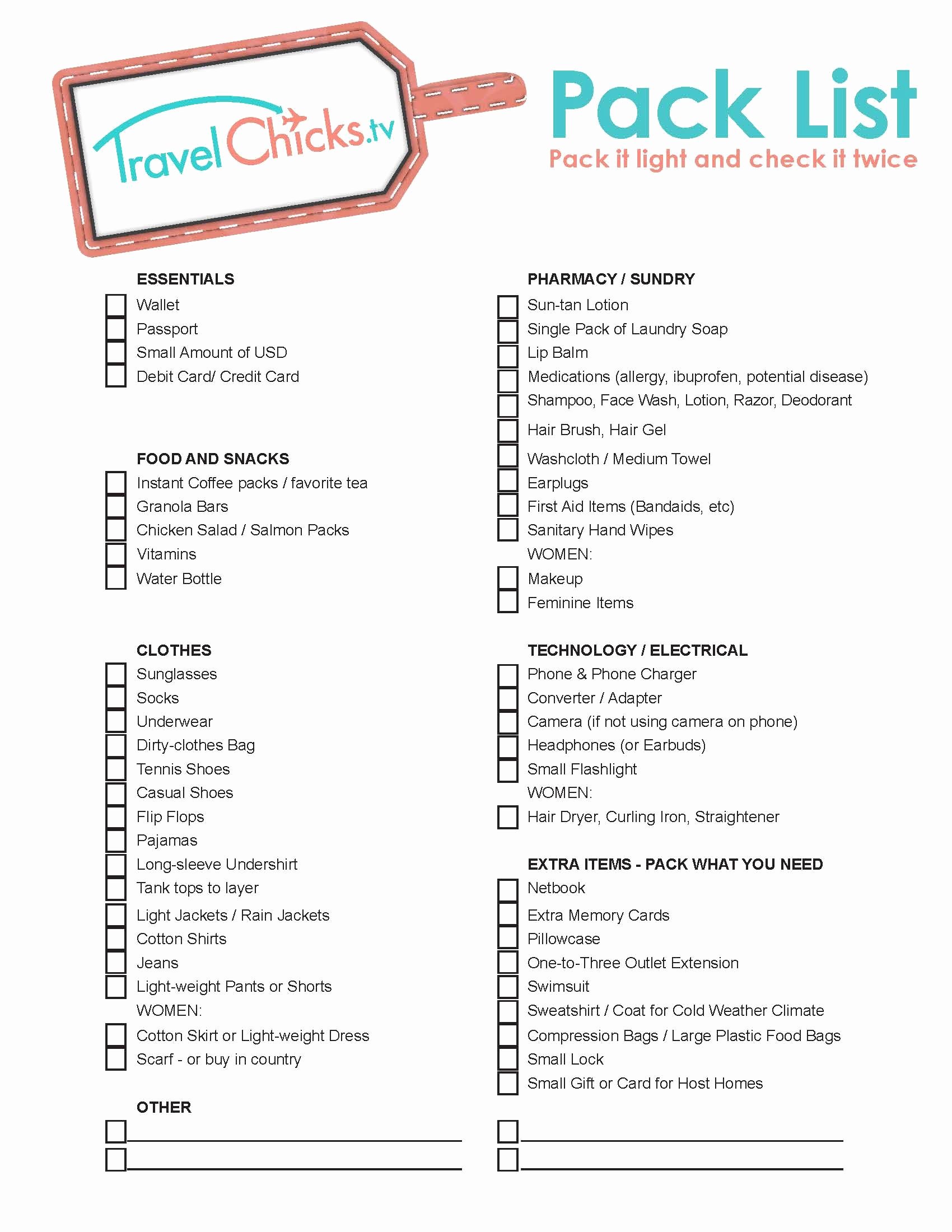 Travel Packing Checklist Lovely Travel Packing List for Overseas Pdf Travel