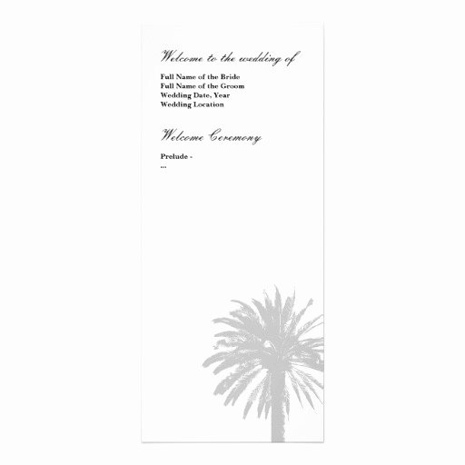 Tree Wedding Invitations Templates Unique Palm Tree Wedding Program Template Personalized