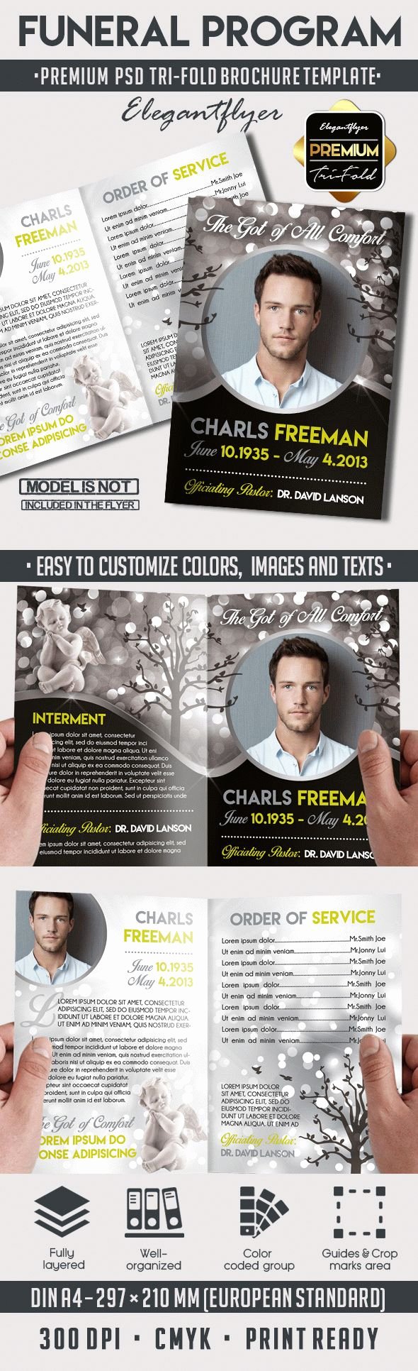 Tri Fold Funeral Program Template Awesome Elegant Memories Funeral Program Brochure – by Elegantflyer