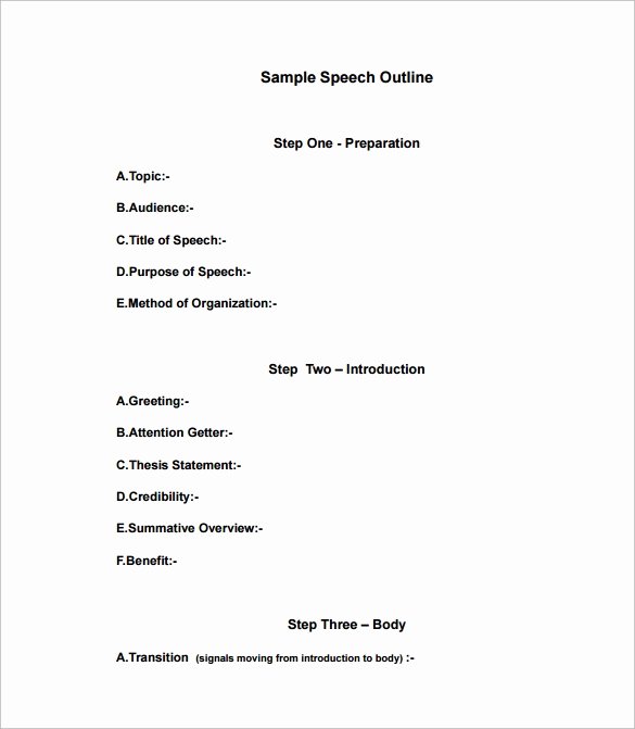 Tribute Speech Outline Example Luxury Free 9 Speech Outline Templates In Pdf
