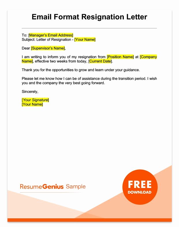 Two Week Notice forms Inspirational Two Weeks Notice Letter Sample Free Download