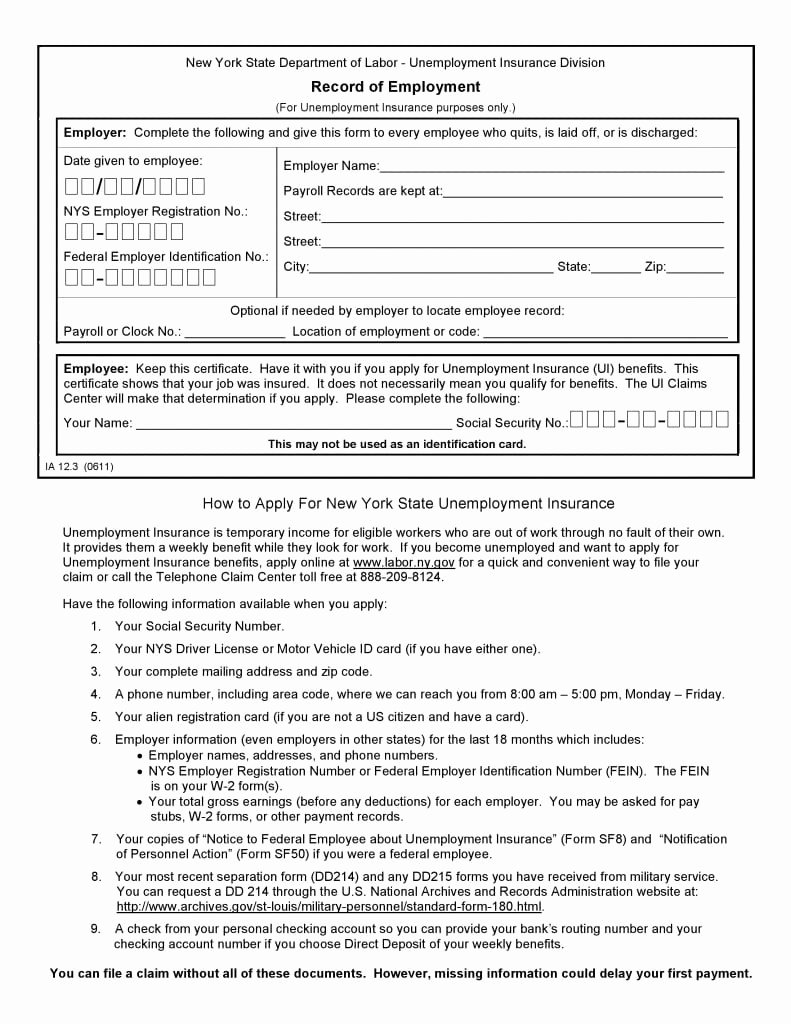 Nys unemployment job search record requirements