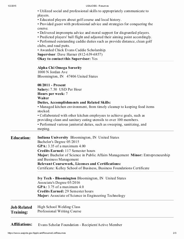 Usa Jobs Sample Resume Awesome Usajobs Resumes