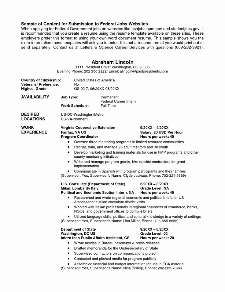 Usa Jobs Sample Resume Beautiful for Usa Jobs 3 Resume format